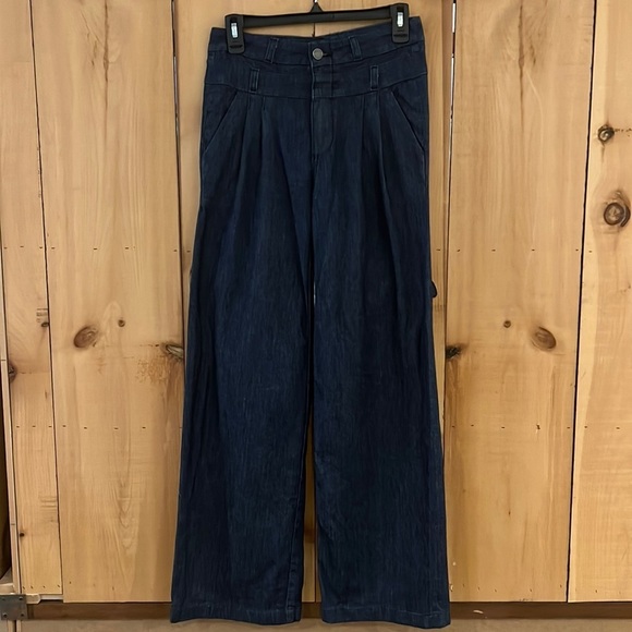 PAIGE Denim - Paige High Rise Wide Leg Pleated Jeans Size 28​